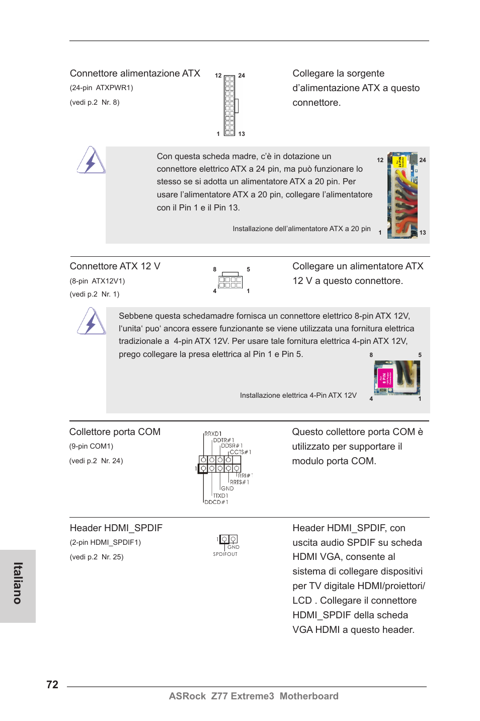 Italiano | ASRock Z77 Extreme3 User Manual | Page 72 / 169