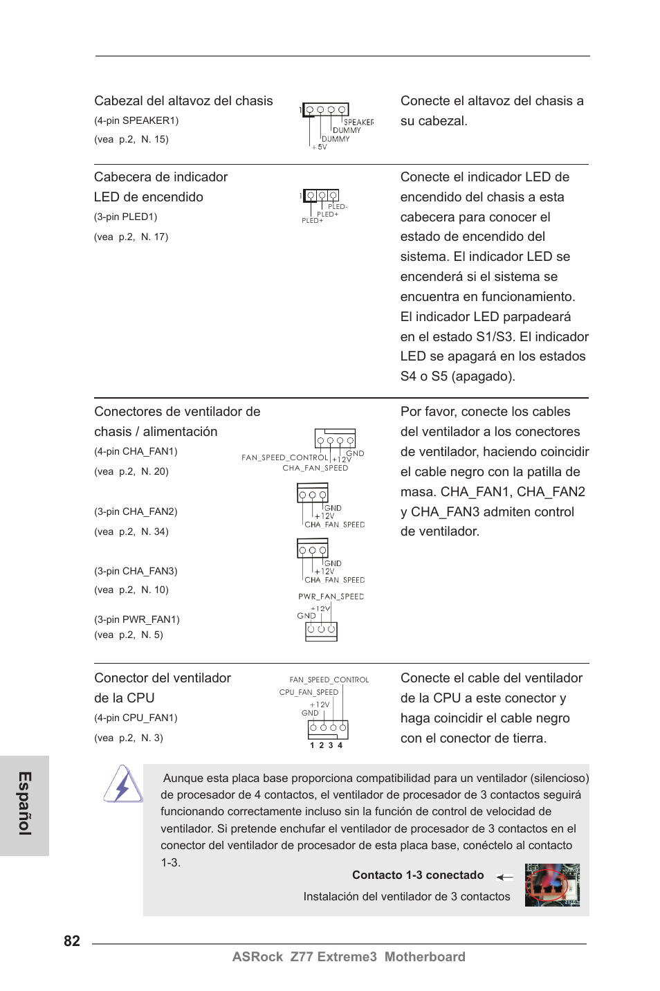 Español | ASRock Z77 Extreme3 User Manual | Page 82 / 169