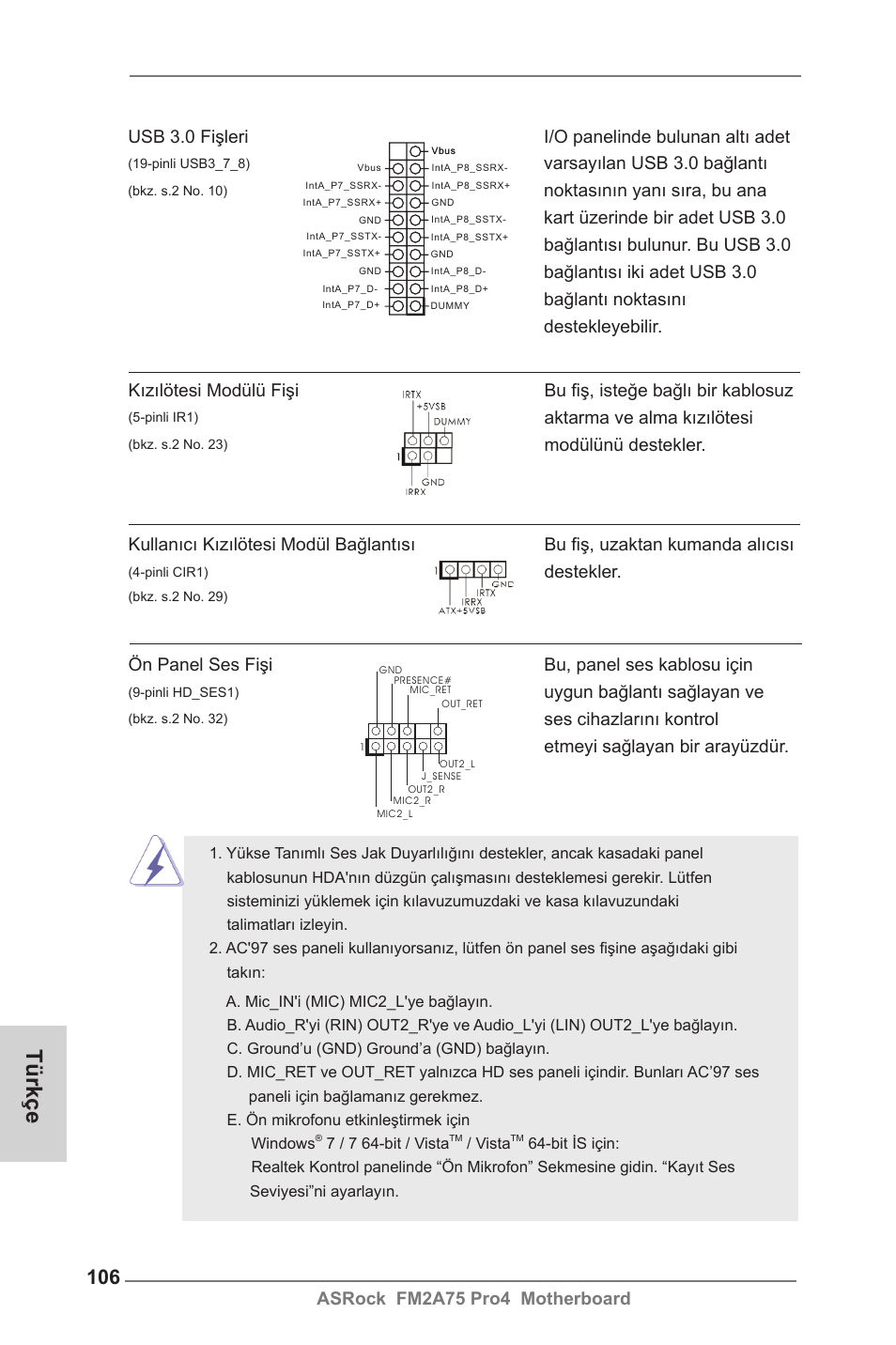 Türkçe | ASRock FM2A75 Pro4 User Manual | Page 106 / 171