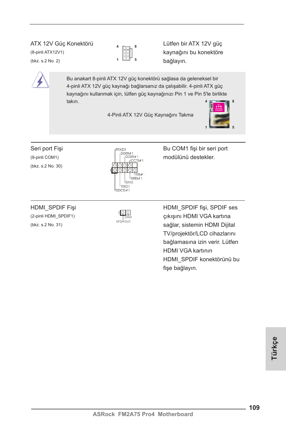 Türkçe | ASRock FM2A75 Pro4 User Manual | Page 109 / 171