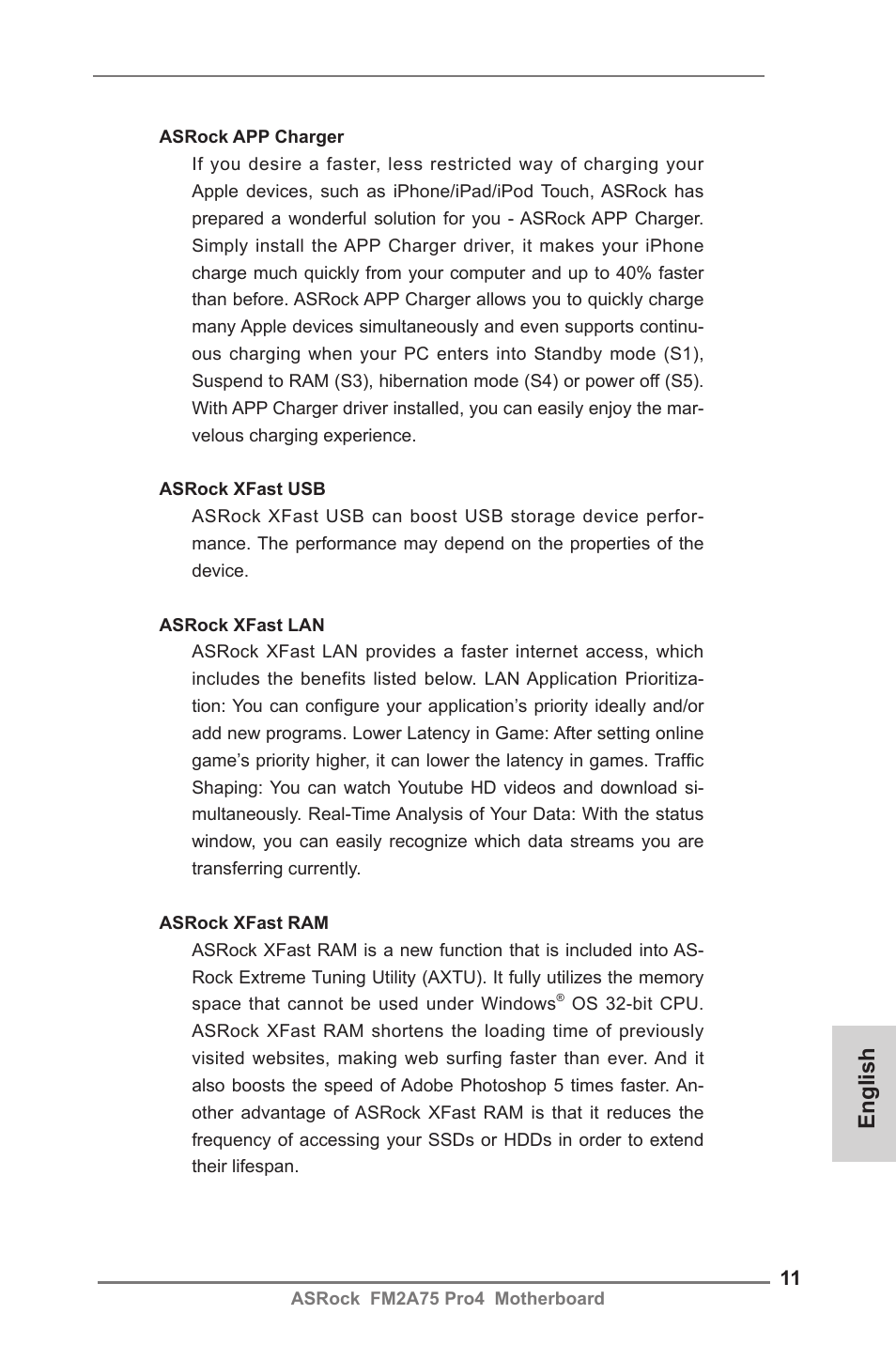 English | ASRock FM2A75 Pro4 User Manual | Page 11 / 171