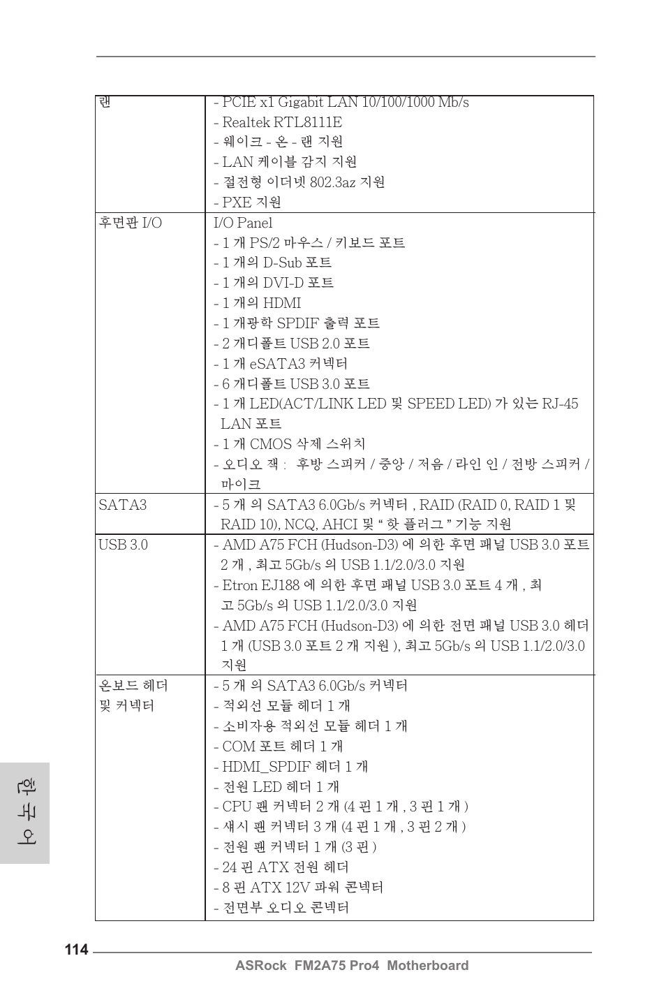 한 국 어 | ASRock FM2A75 Pro4 User Manual | Page 114 / 171