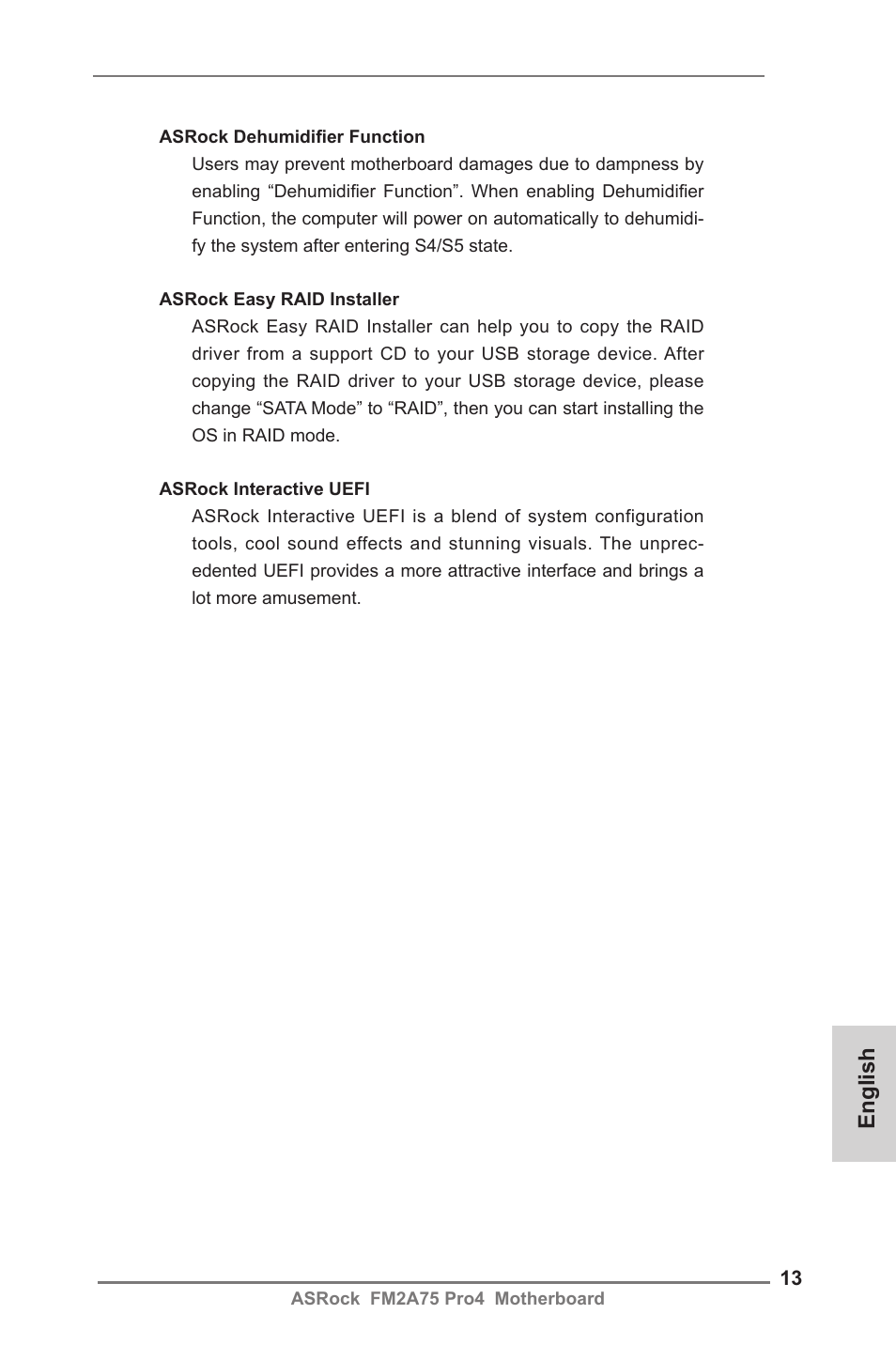 English | ASRock FM2A75 Pro4 User Manual | Page 13 / 171