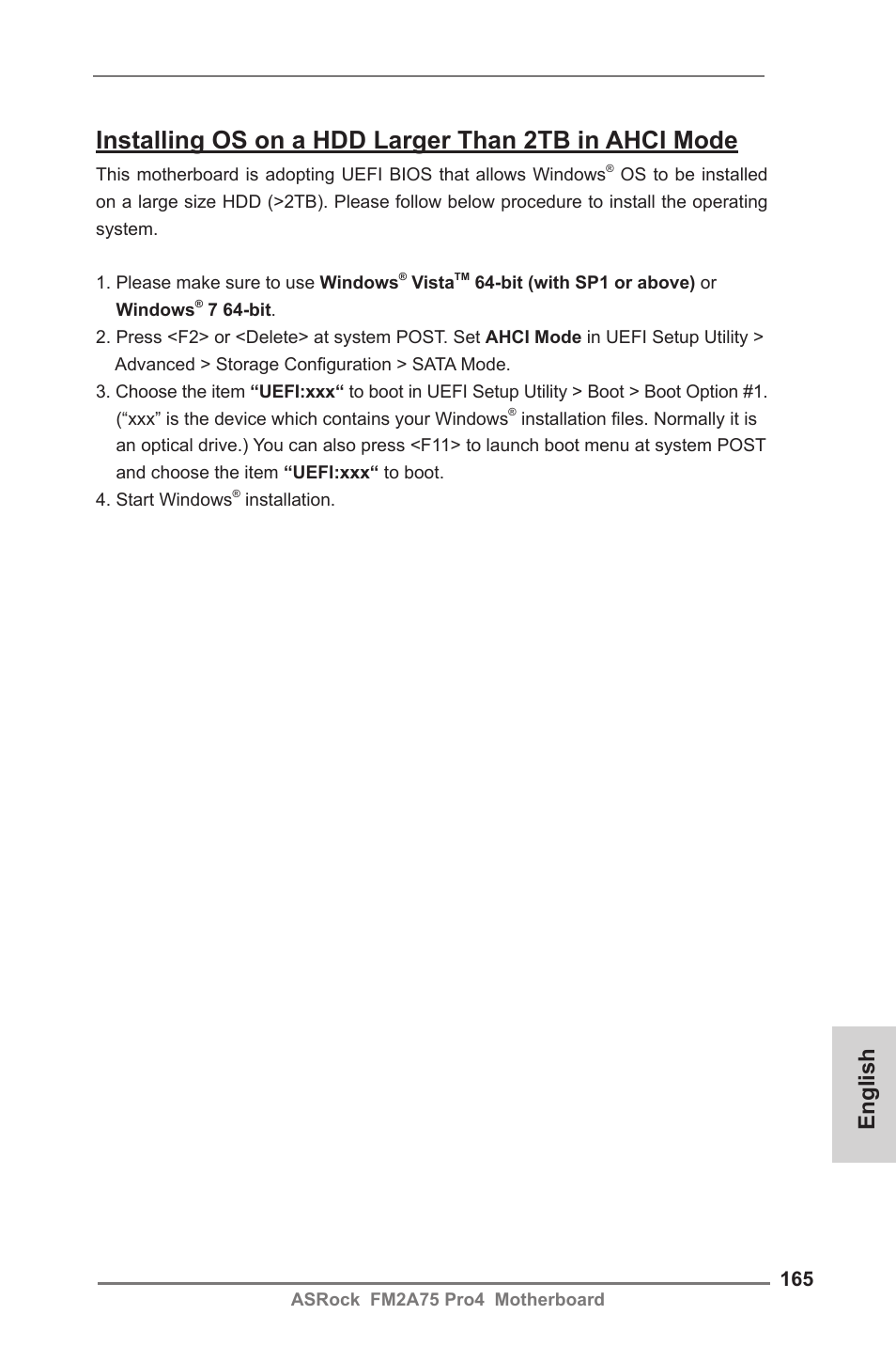 English | ASRock FM2A75 Pro4 User Manual | Page 165 / 171