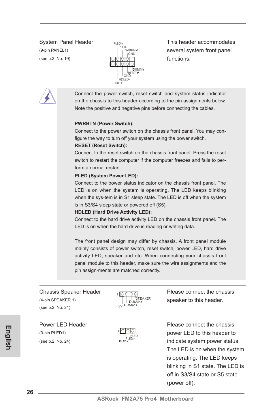 English | ASRock FM2A75 Pro4 User Manual | Page 26 / 171