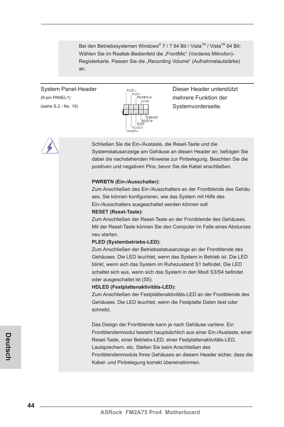 Deutsch | ASRock FM2A75 Pro4 User Manual | Page 44 / 171