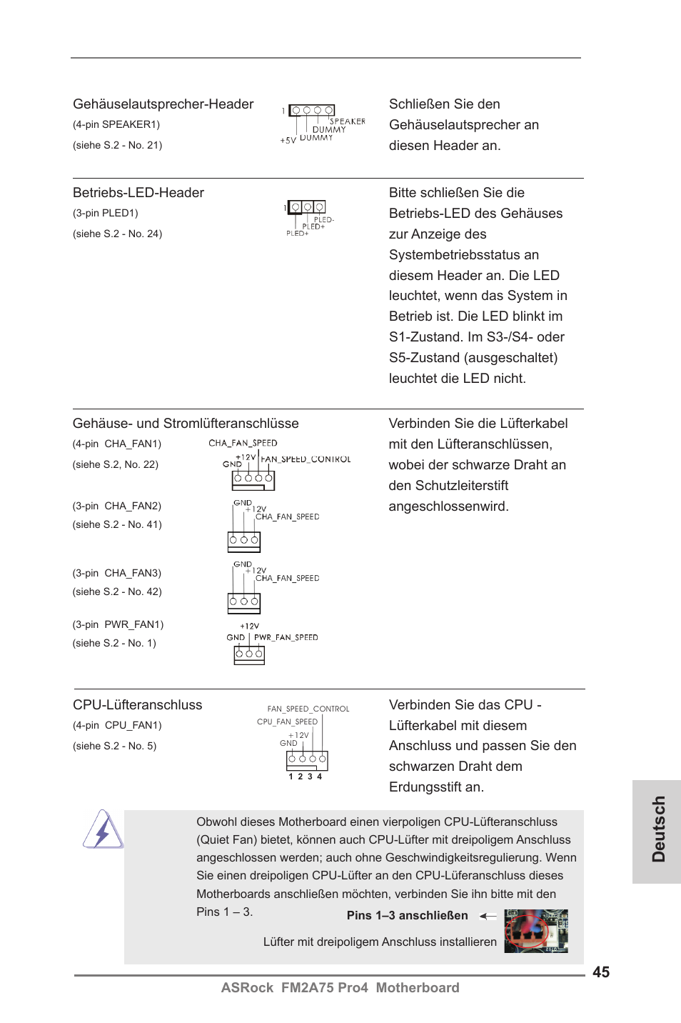 Deutsch | ASRock FM2A75 Pro4 User Manual | Page 45 / 171