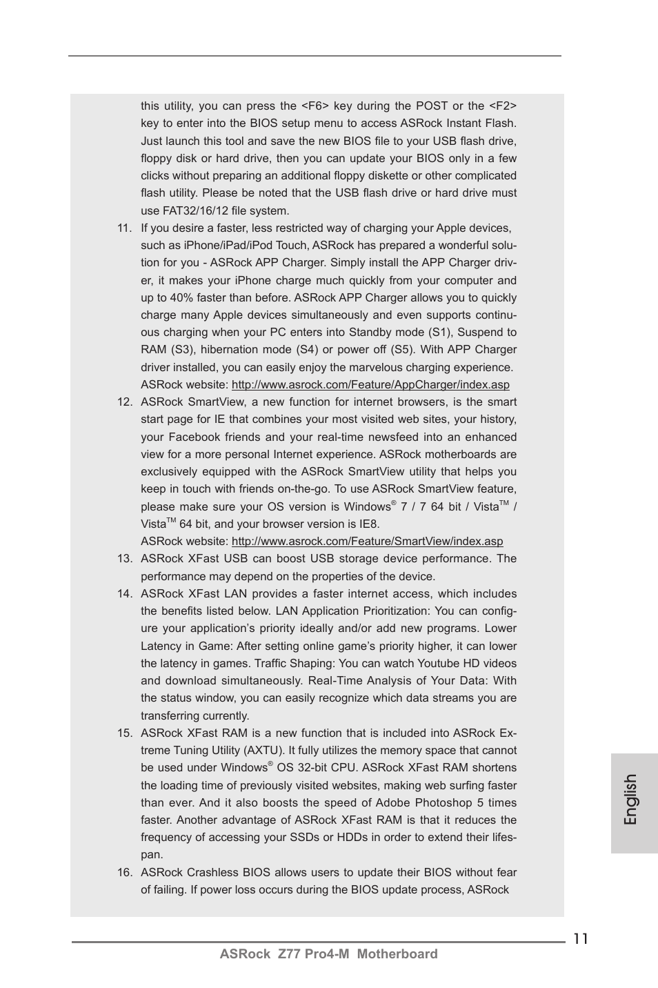 English | ASRock Z77 Pro4-M User Manual | Page 11 / 230