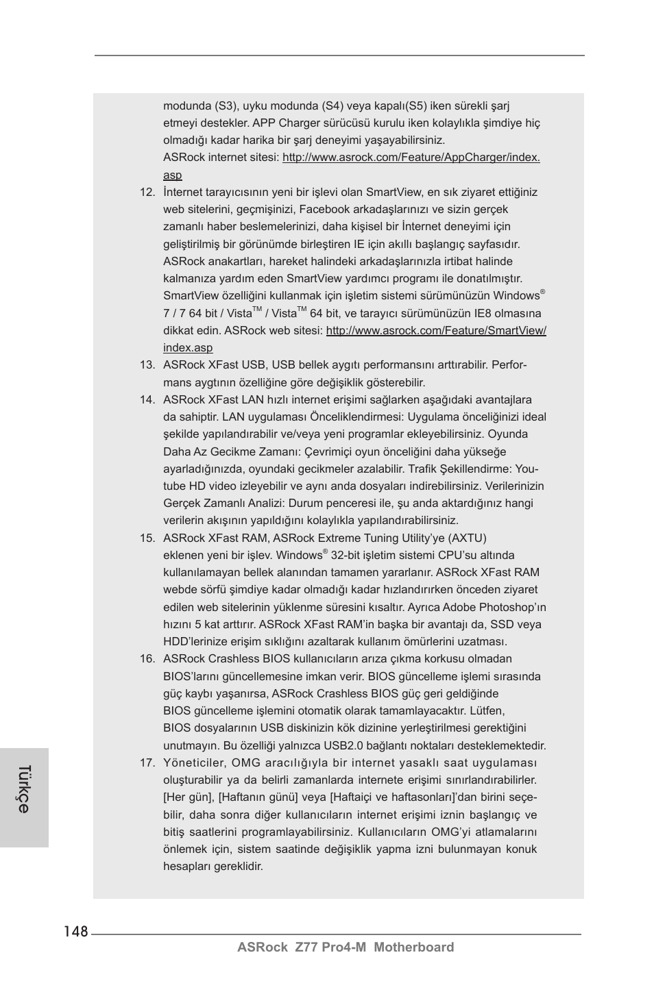 Türkçe | ASRock Z77 Pro4-M User Manual | Page 148 / 230
