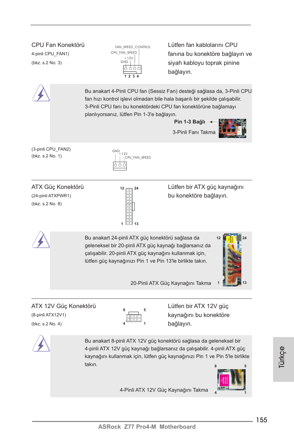 Türkçe | ASRock Z77 Pro4-M User Manual | Page 155 / 230