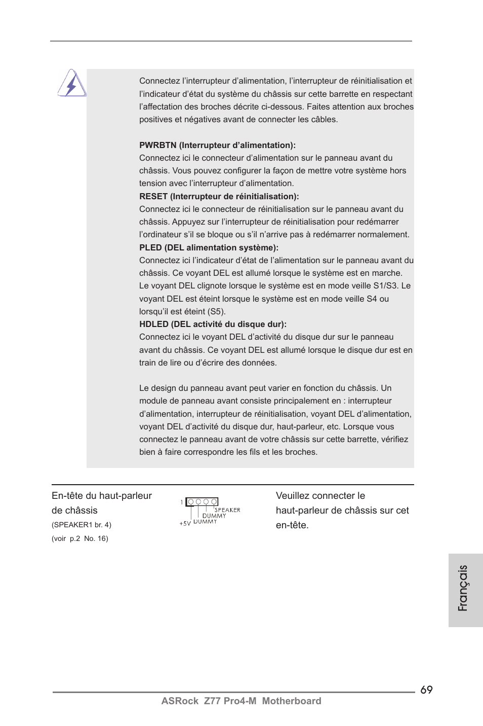 Français | ASRock Z77 Pro4-M User Manual | Page 69 / 230