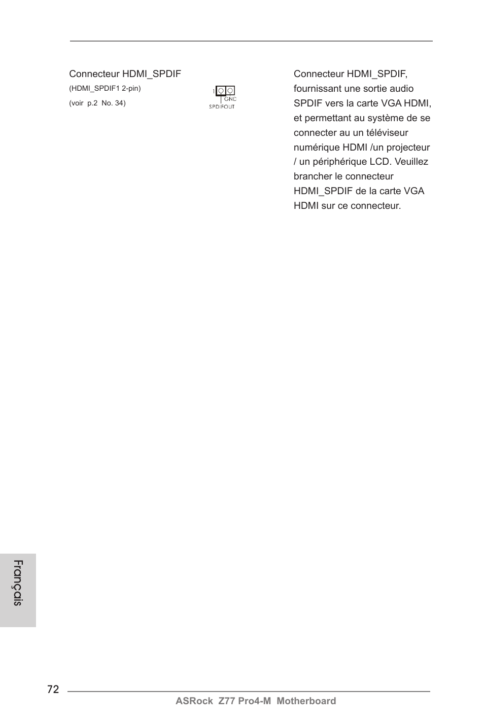 Français | ASRock Z77 Pro4-M User Manual | Page 72 / 230