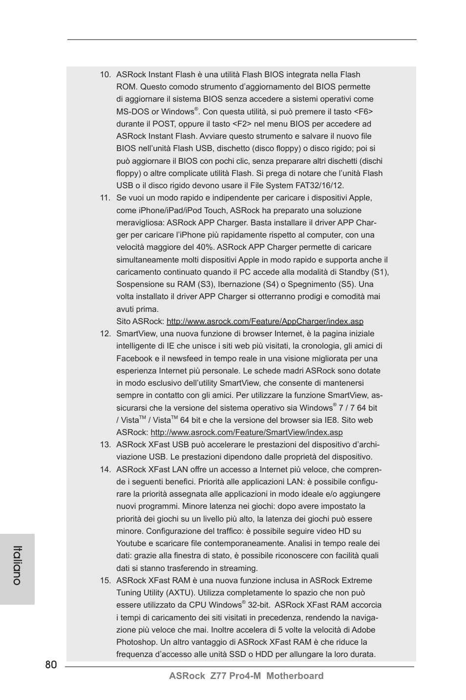 Italiano, Asrock z77 pro4-m motherboard | ASRock Z77 Pro4-M User Manual | Page 80 / 230