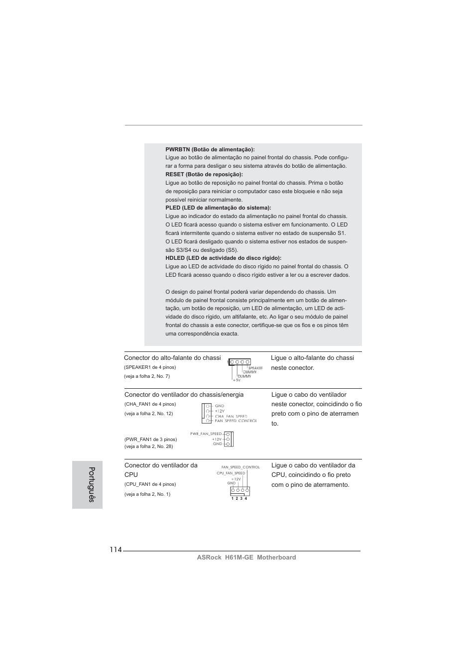 Po rtuguês | ASRock H61M-GE User Manual | Page 114 / 181