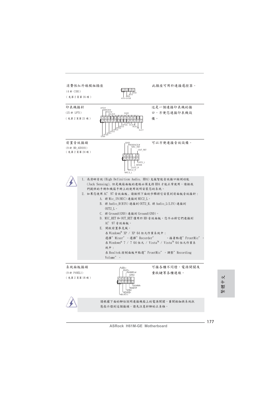 繁體中文 | ASRock H61M-GE User Manual | Page 177 / 181