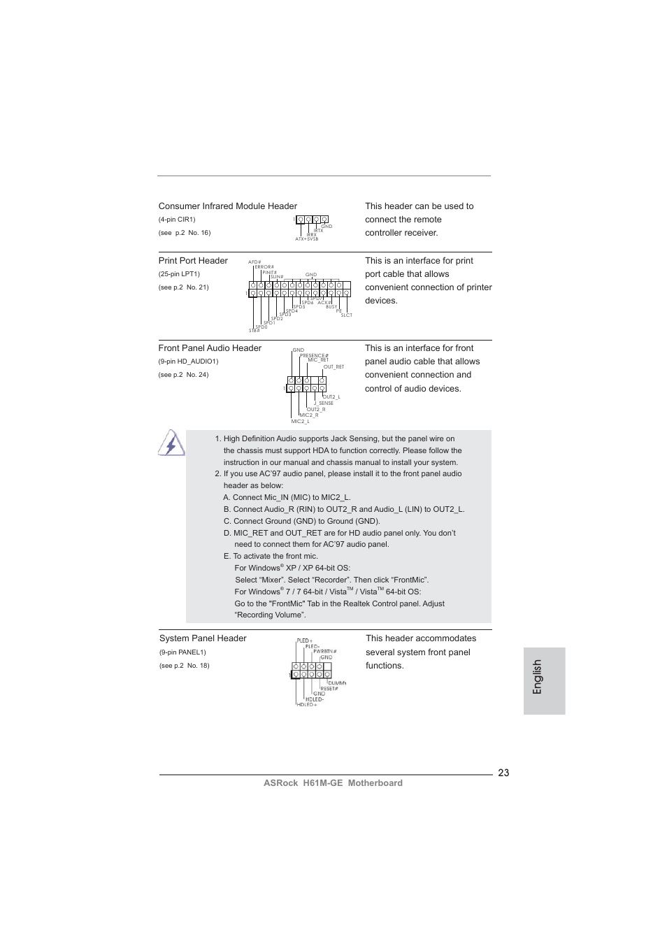 English | ASRock H61M-GE User Manual | Page 23 / 181