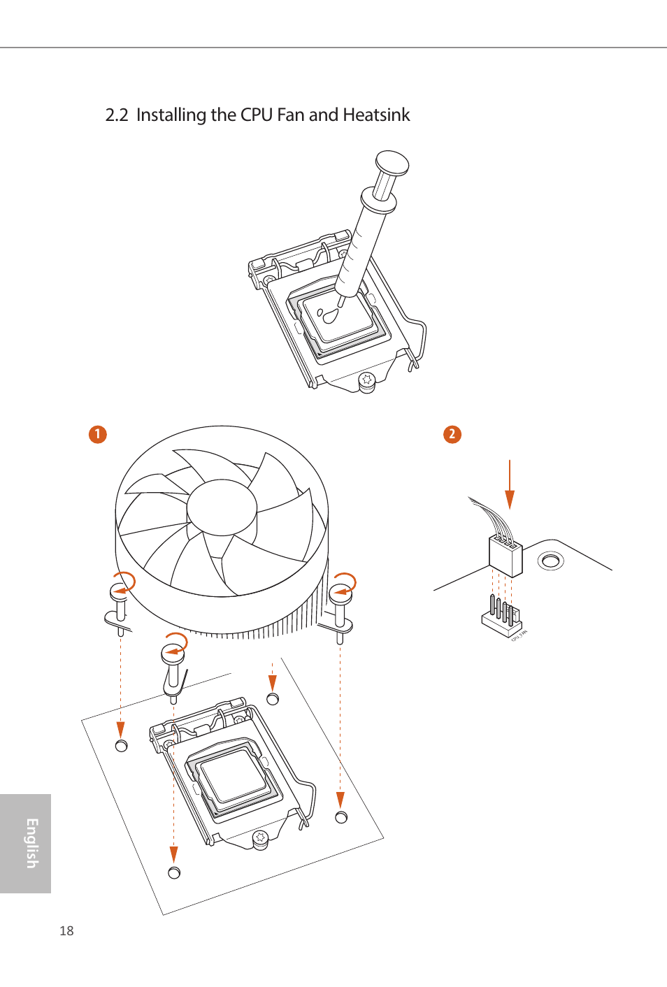2 installing the cpu fan and heatsink, English | ASRock B85 Pro4 User Manual | Page 20 / 163