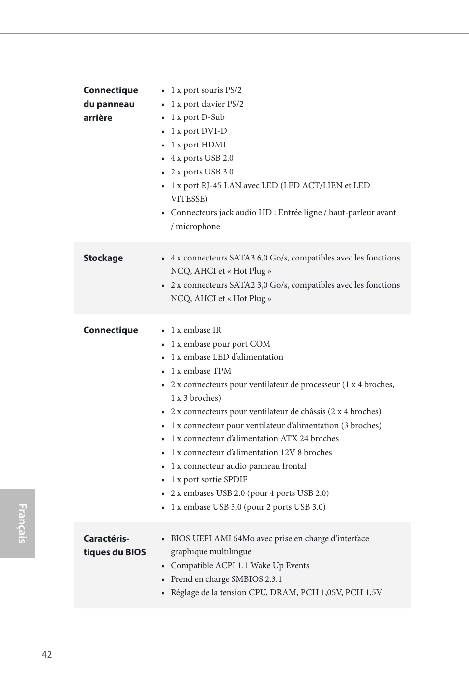 Fr ançais français | ASRock B85 Pro4 User Manual | Page 44 / 163