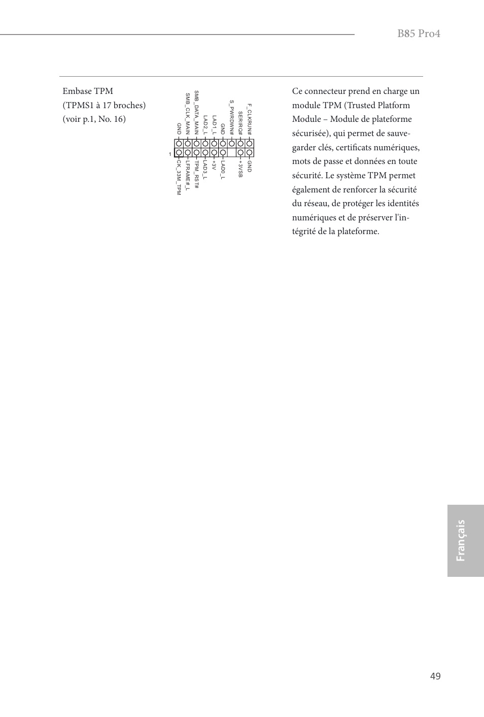 B 8 5 pro4, Fr ançais français | ASRock B85 Pro4 User Manual | Page 51 / 163