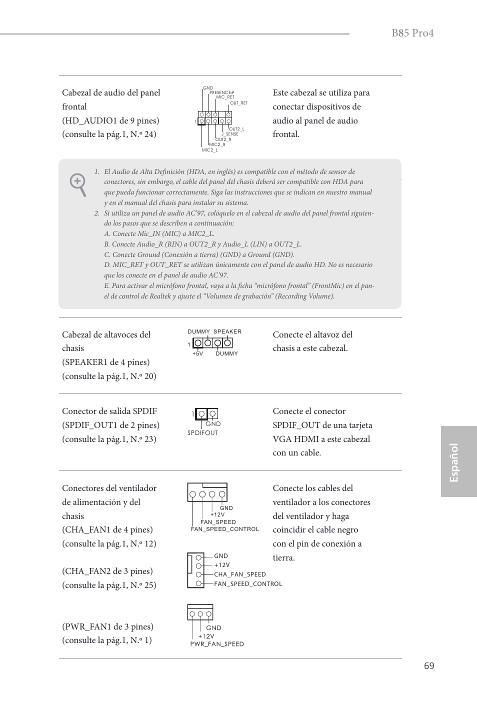 B 8 5 pro4, Español | ASRock B85 Pro4 User Manual | Page 71 / 163