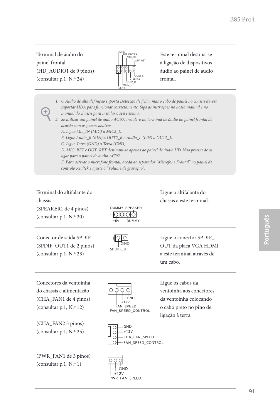 B 8 5 pro4, Por tuguês | ASRock B85 Pro4 User Manual | Page 93 / 163