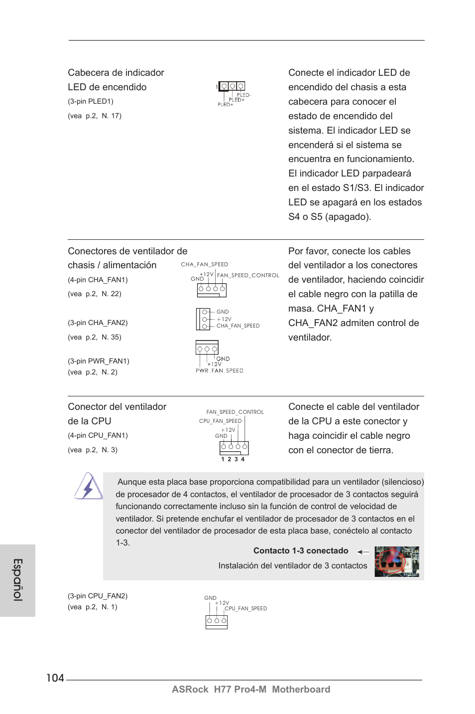 Español | ASRock H77 Pro4-M User Manual | Page 104 / 230