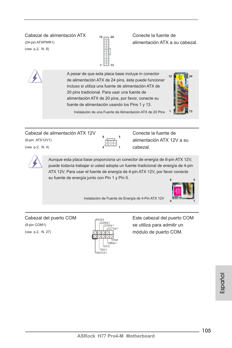 Español | ASRock H77 Pro4-M User Manual | Page 105 / 230
