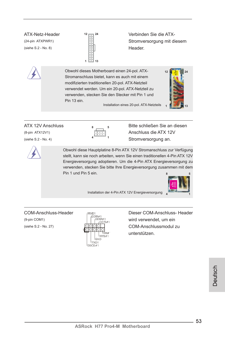 Deutsch | ASRock H77 Pro4-M User Manual | Page 53 / 230