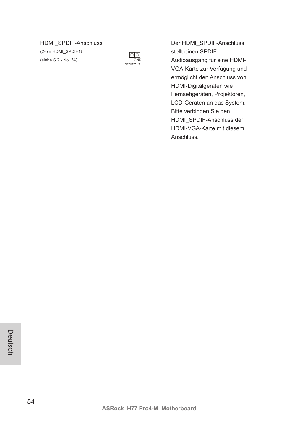 Deutsch | ASRock H77 Pro4-M User Manual | Page 54 / 230