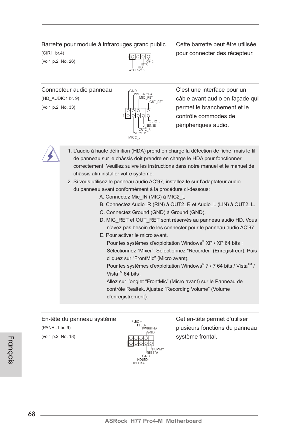 Français | ASRock H77 Pro4-M User Manual | Page 68 / 230
