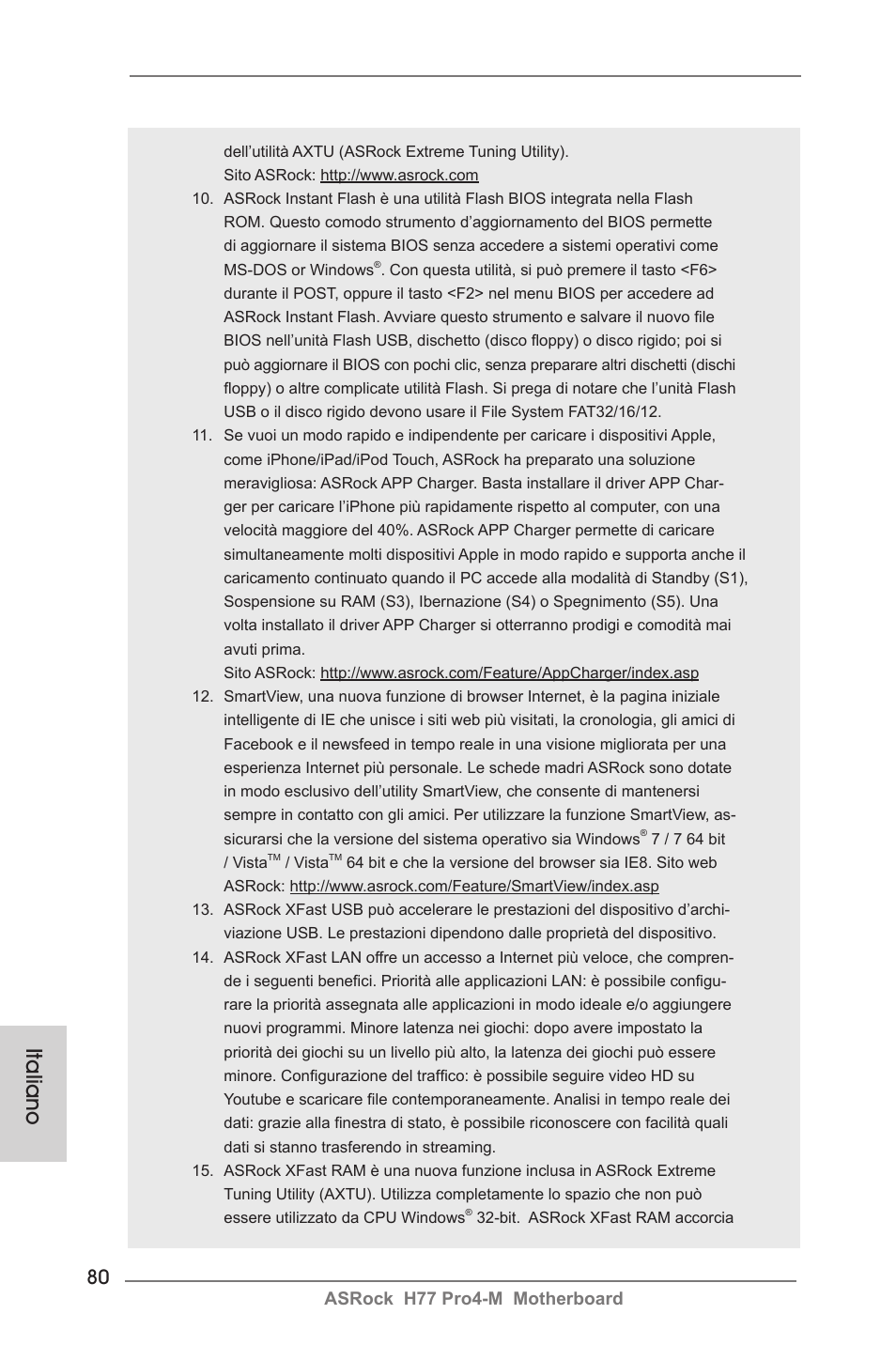 Italiano, Asrock h77 pro4-m motherboard | ASRock H77 Pro4-M User Manual | Page 80 / 230