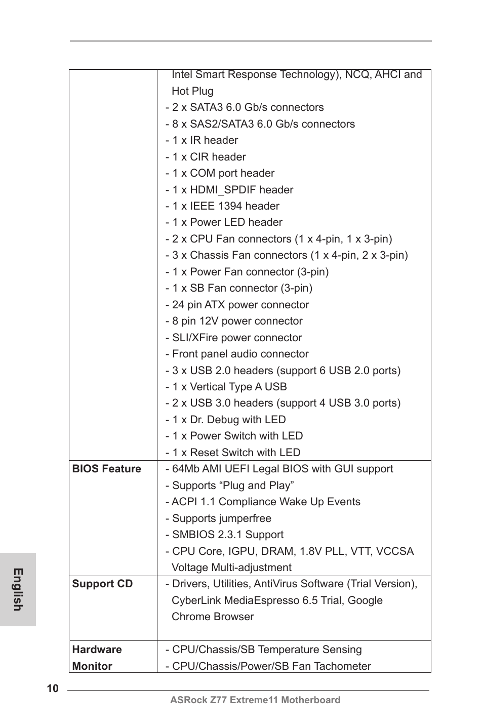 ASRock Z77 Extreme11 User Manual | Page 10 / 241