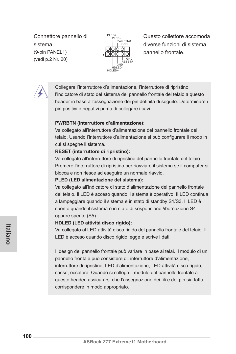 Italiano | ASRock Z77 Extreme11 User Manual | Page 100 / 241