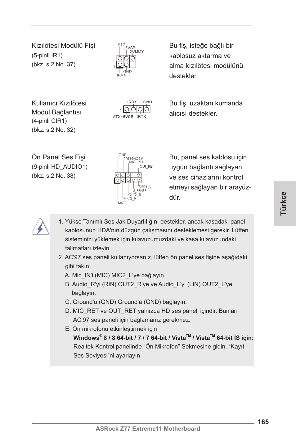 Türkçe | ASRock Z77 Extreme11 User Manual | Page 165 / 241