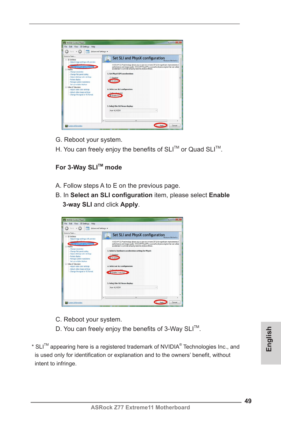 English | ASRock Z77 Extreme11 User Manual | Page 49 / 241