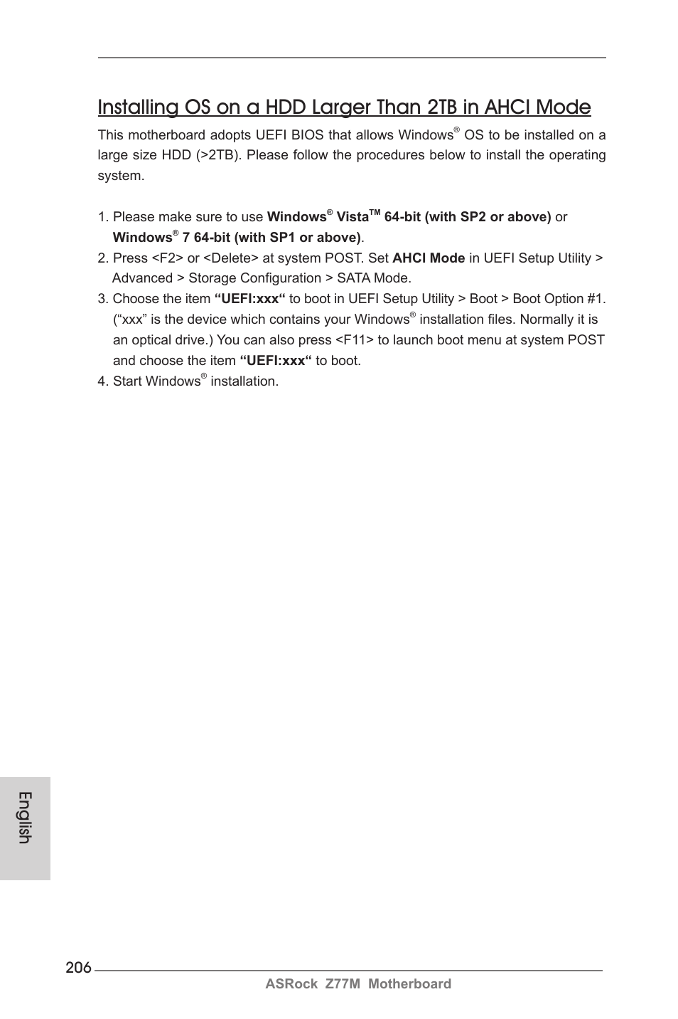 English | ASRock Z77M User Manual | Page 206 / 210