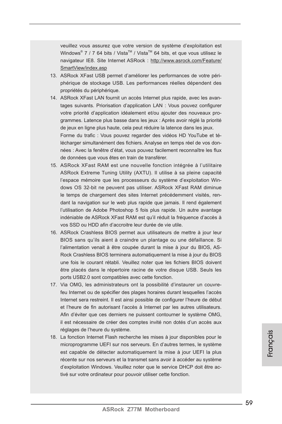 Français | ASRock Z77M User Manual | Page 59 / 210