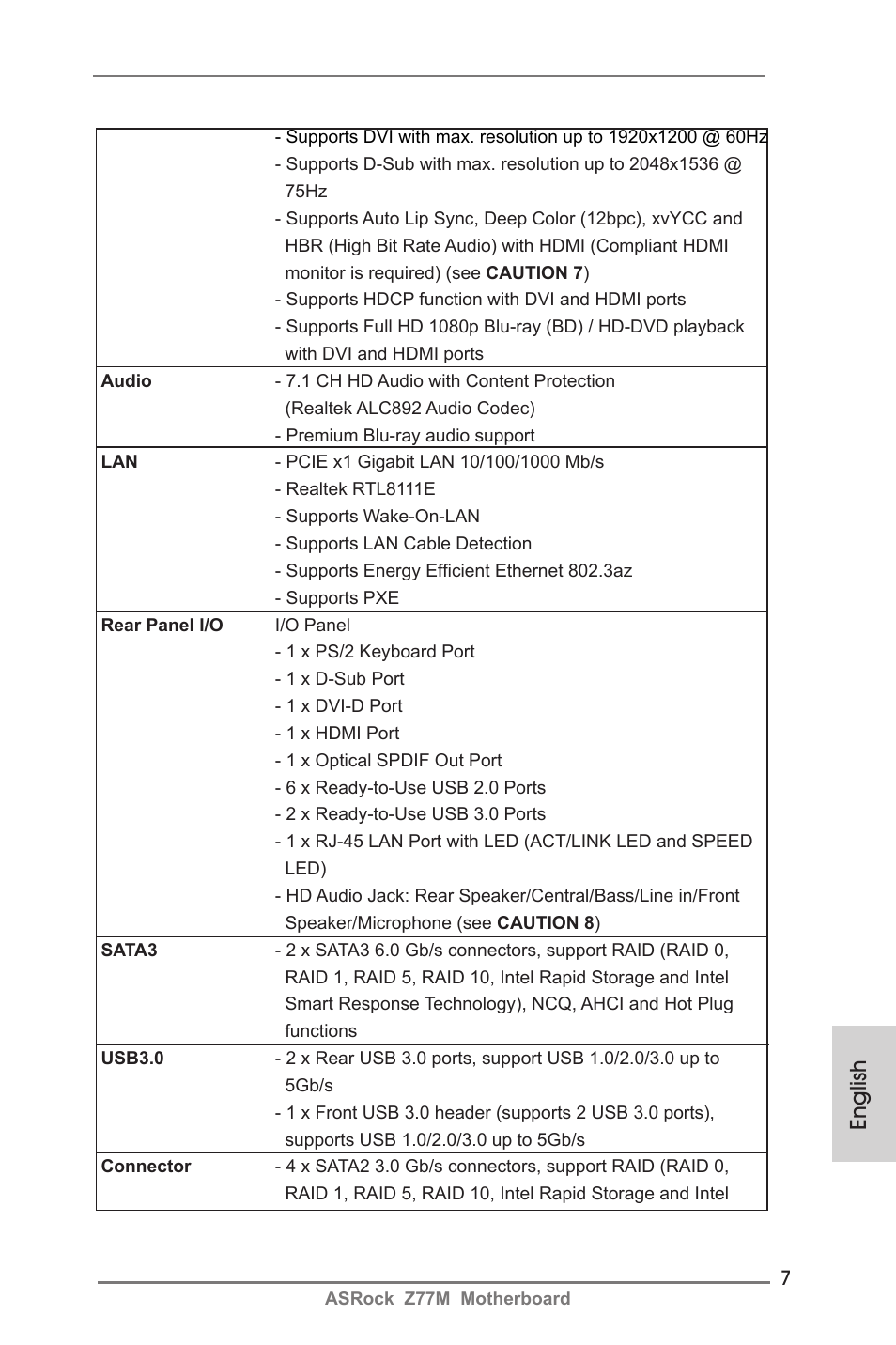 English | ASRock Z77M User Manual | Page 7 / 210