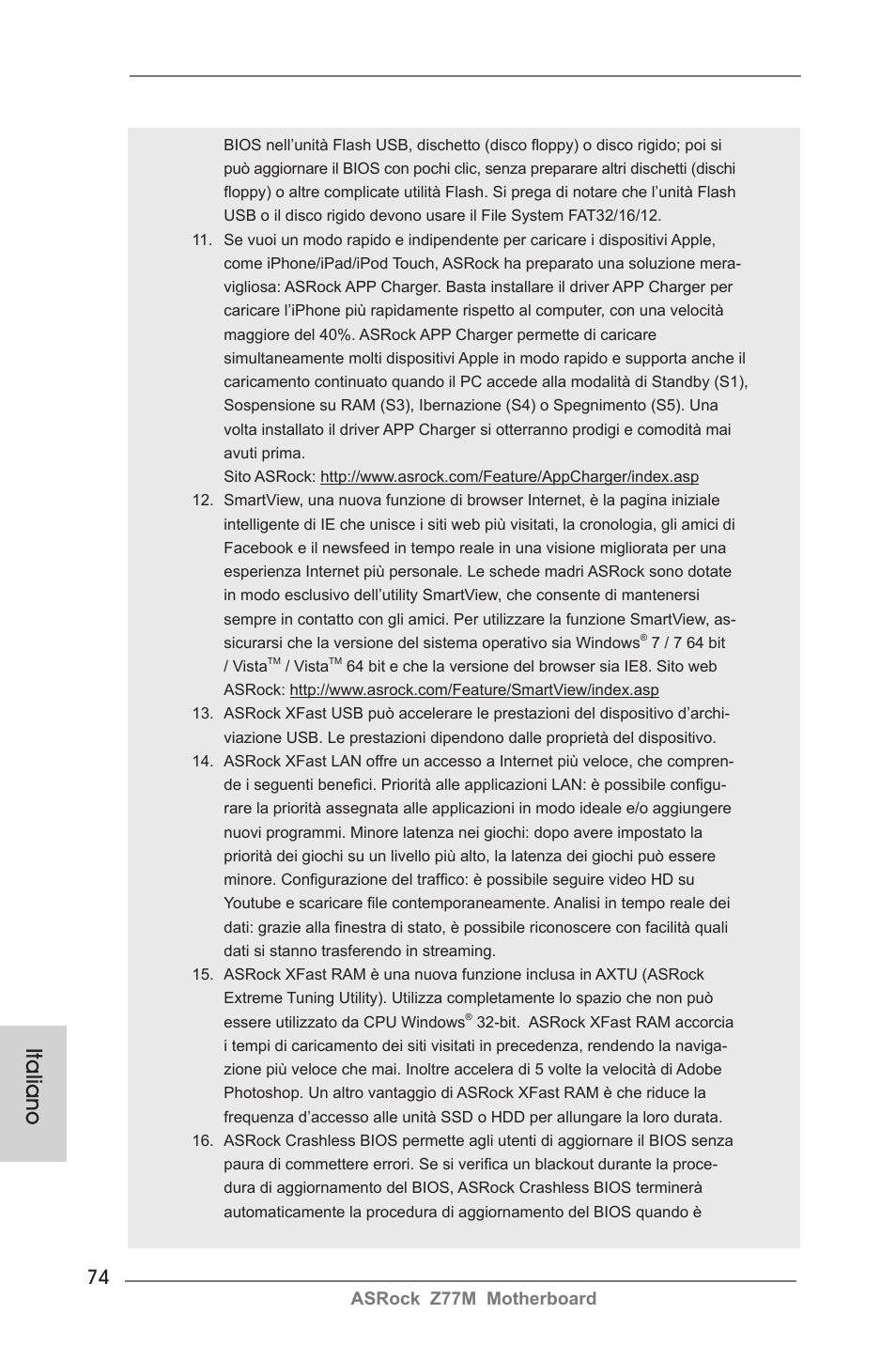 Italiano | ASRock Z77M User Manual | Page 74 / 210
