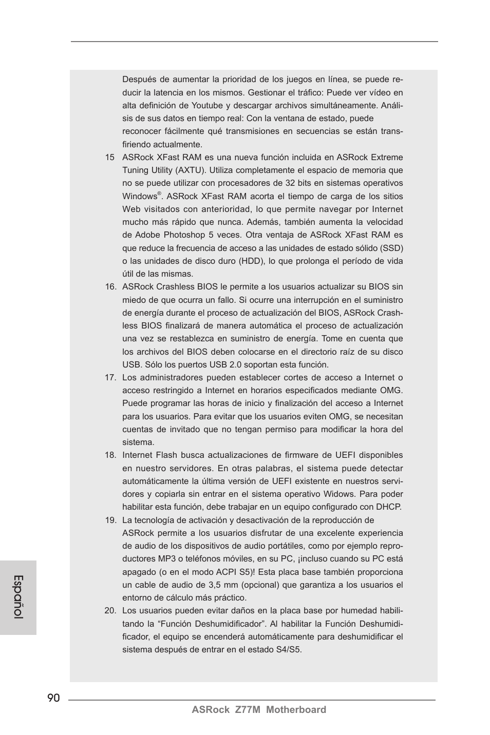 Español | ASRock Z77M User Manual | Page 90 / 210