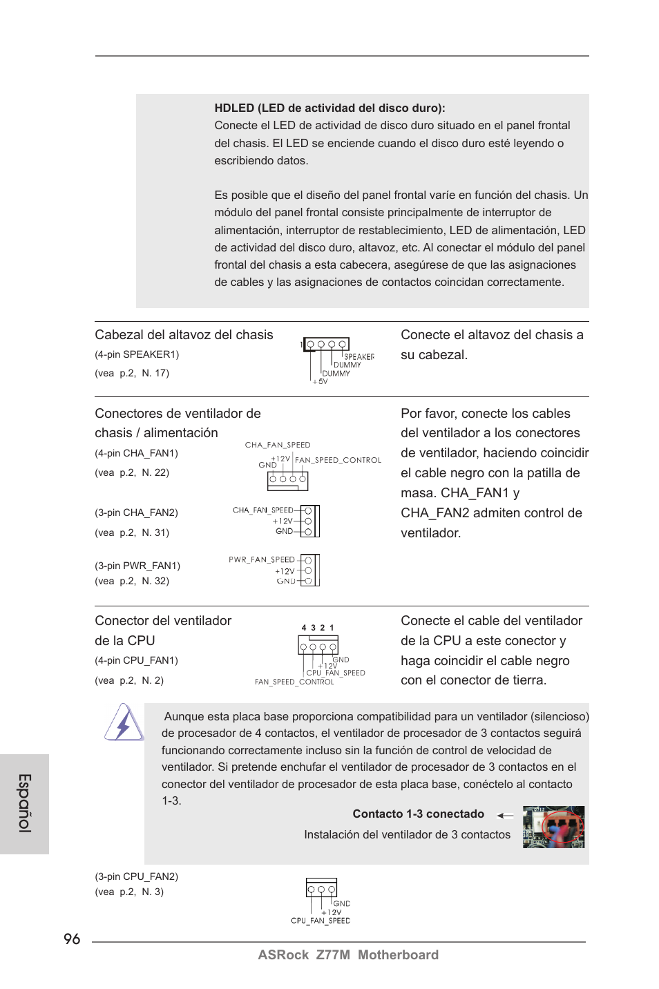 Español | ASRock Z77M User Manual | Page 96 / 210