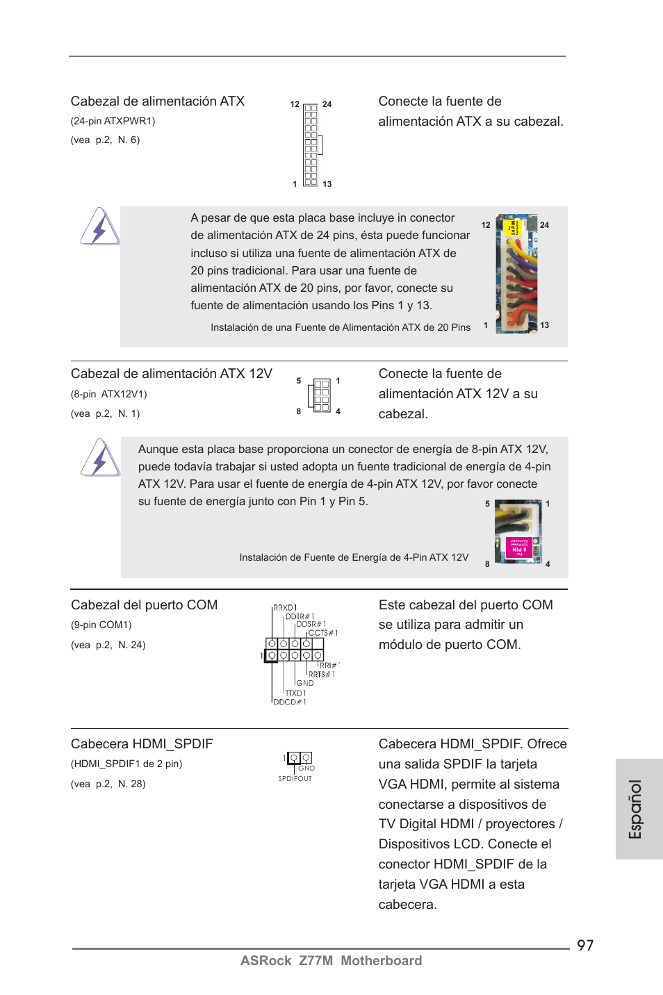 Español | ASRock Z77M User Manual | Page 97 / 210