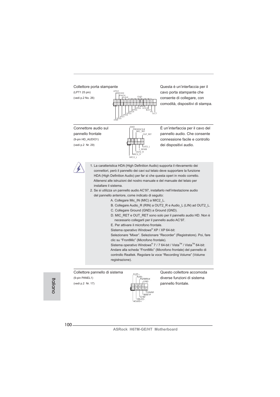 Italiano | ASRock H67M-GE__HT User Manual | Page 100 / 271