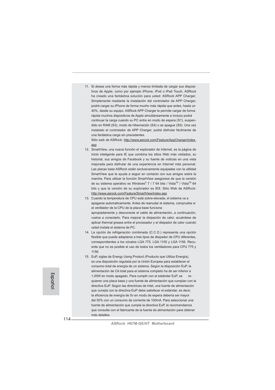 Español | ASRock H67M-GE__HT User Manual | Page 114 / 271