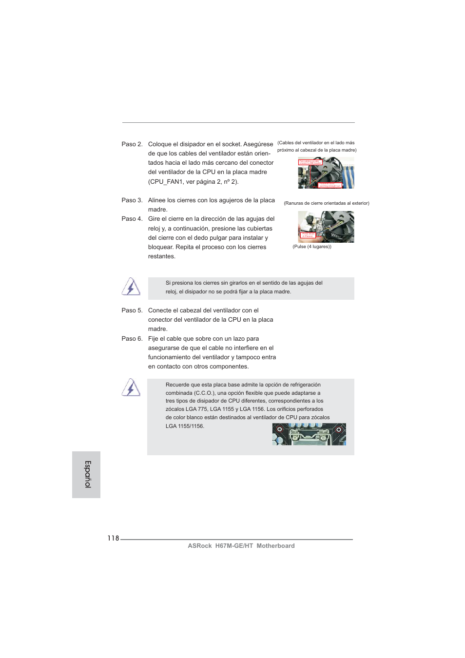 Español | ASRock H67M-GE__HT User Manual | Page 118 / 271