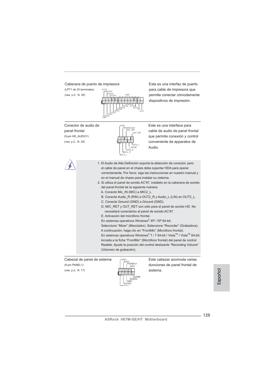 Español | ASRock H67M-GE__HT User Manual | Page 125 / 271