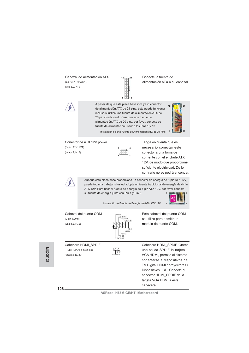 Español | ASRock H67M-GE__HT User Manual | Page 128 / 271