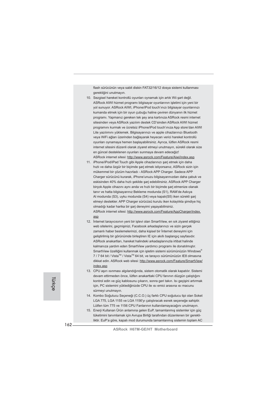Türkçe | ASRock H67M-GE__HT User Manual | Page 162 / 271