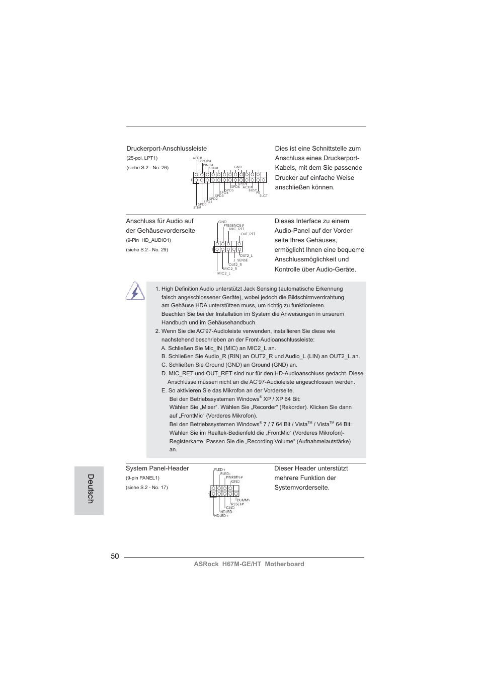 Deutsch | ASRock H67M-GE__HT User Manual | Page 50 / 271