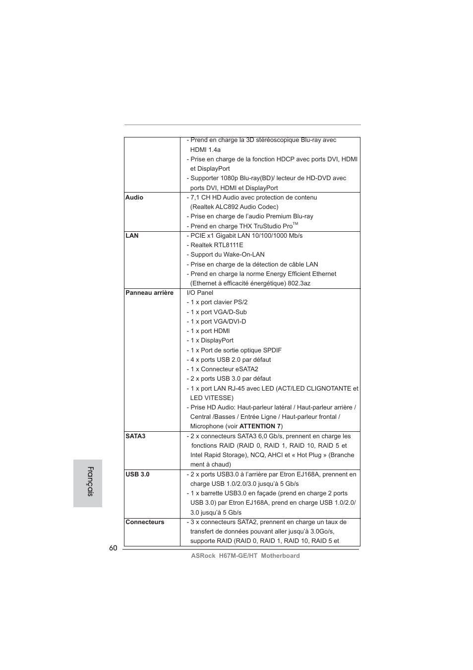 Français | ASRock H67M-GE__HT User Manual | Page 60 / 271